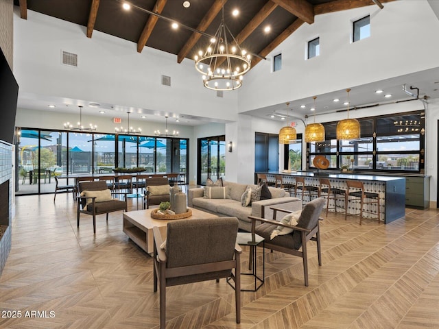 16005 W Bronco Trl, Surprise, AZ 85387 - lobby featuring high vaulted ceiling and beam ceiling