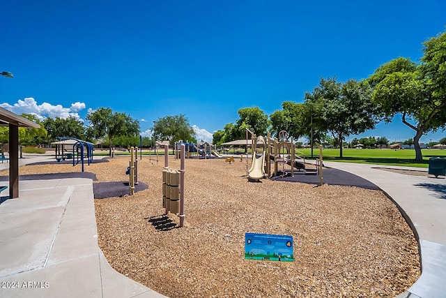 view of play area with a gazebo