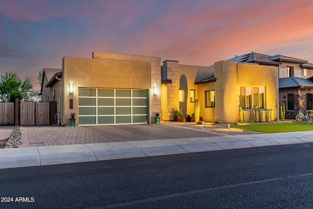 view of front of home with a garage