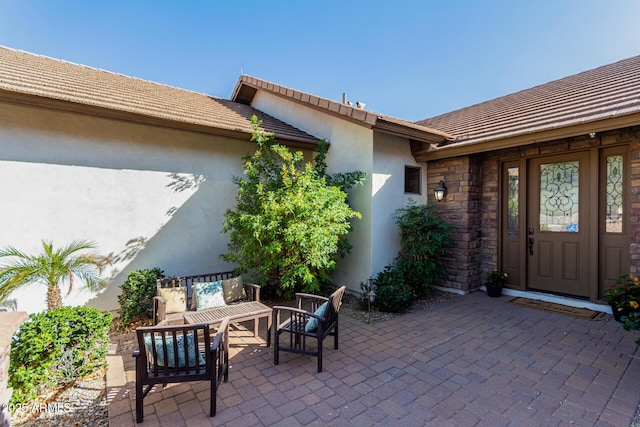 view of patio featuring an outdoor living space