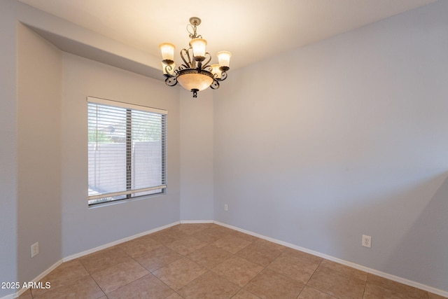 931 S Racine Ln, Gilbert, AZ 85296 - empty room with a chandelier and light tile patterned floors