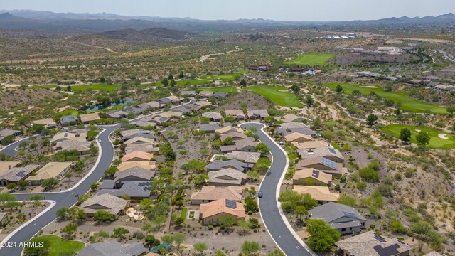 bird's eye view with a mountain view