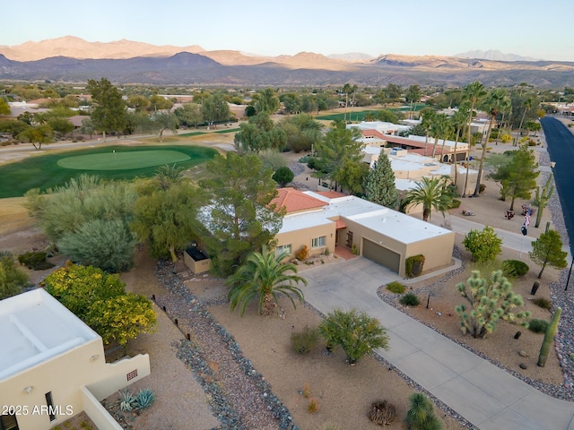 drone / aerial view with a mountain view