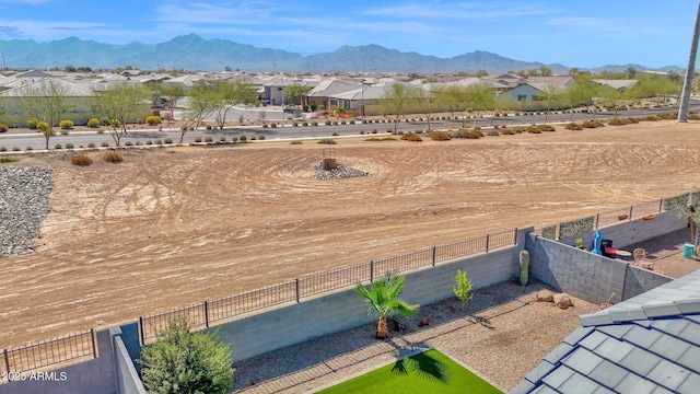 view of mountain feature with a residential view