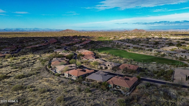 bird's eye view with a mountain view and a residential view