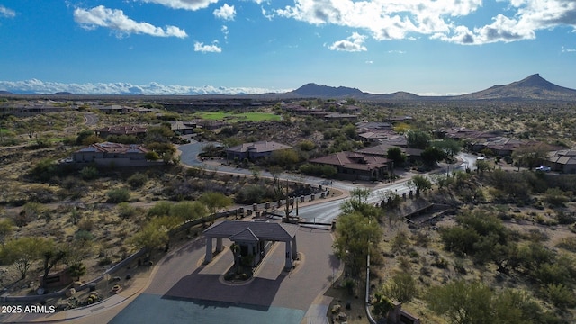 bird's eye view with a mountain view