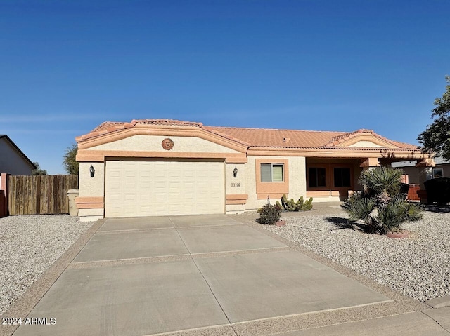 view of front of house with a garage