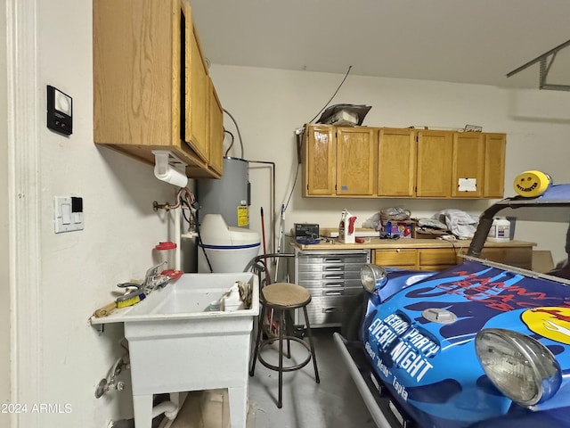 kitchen featuring water heater