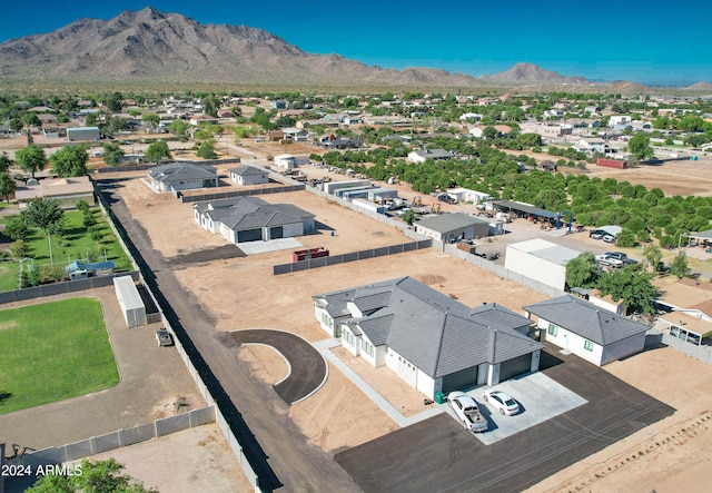 drone / aerial view with a mountain view