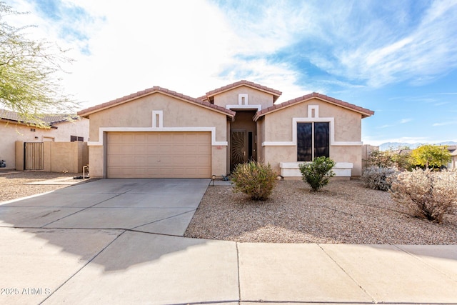 view of front of house with a garage