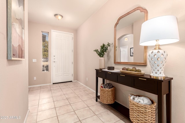 view of tiled entrance foyer