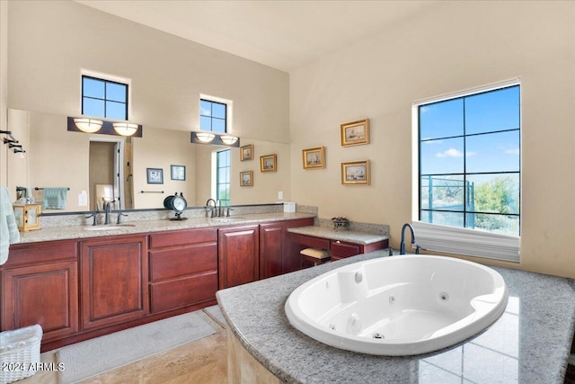 bathroom with double vanity