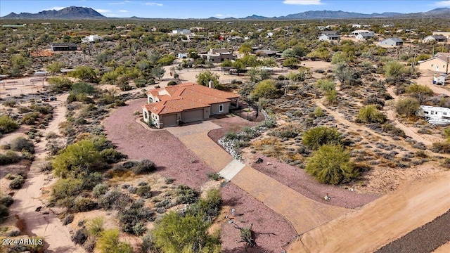 drone / aerial view with a mountain view