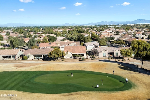 bird's eye view featuring a mountain view