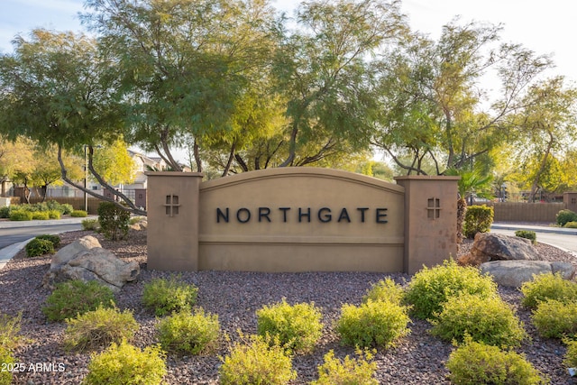 view of community sign