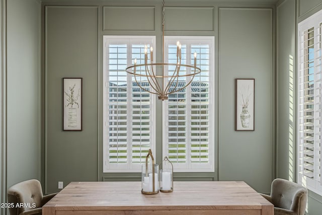 3814 W Running Deer Trl, Phoenix, AZ 85083 - dining room featuring a chandelier and healthy amount of natural light