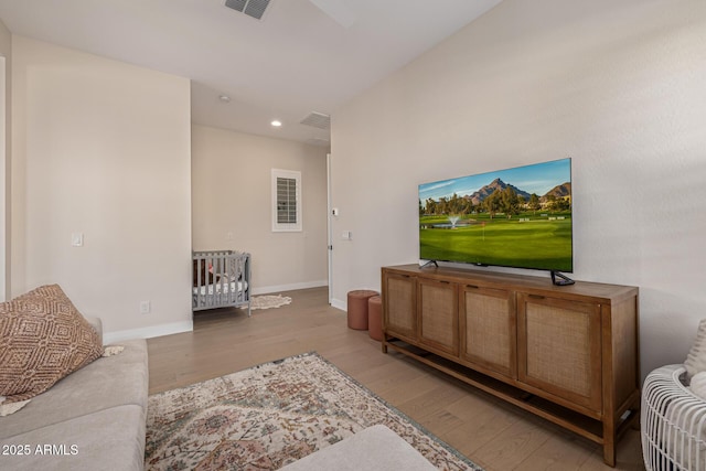 3814 W Running Deer Trl, Phoenix, AZ 85083 - living area with light wood-style floors, recessed lighting, and ceiling fan