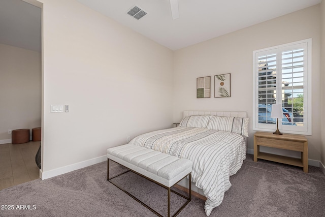 3814 W Running Deer Trl, Phoenix, AZ 85083 - carpeted bedroom featuring baseboards and a ceiling fan