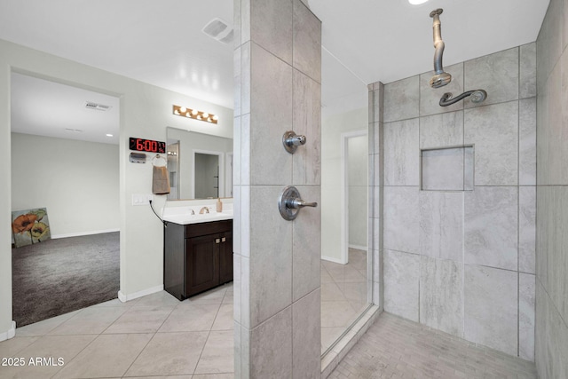 19026 W Becker Ln, Surprise, AZ 85388 - full bathroom featuring tiled shower, vanity, and tile patterned floors