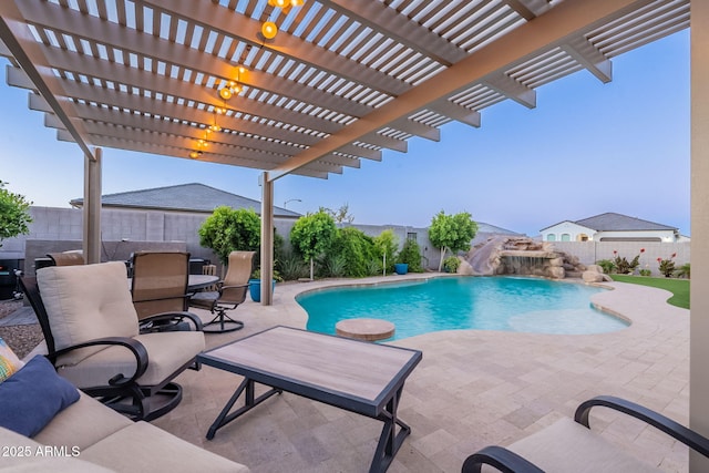 9454 E Alfalfa Dr, Florence, AZ 85132 - view of swimming pool with a fenced backyard and a patio area