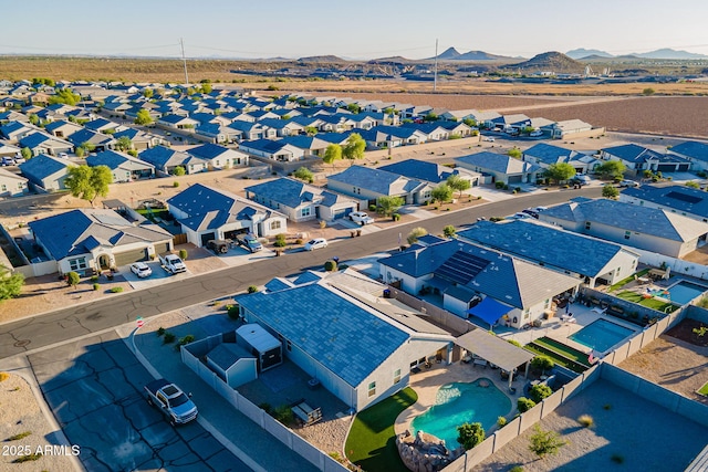 9454 E Alfalfa Dr, Florence, AZ 85132 - aerial perspective of suburban area featuring a pool area and mountains