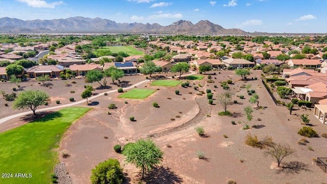 drone / aerial view with a mountain view