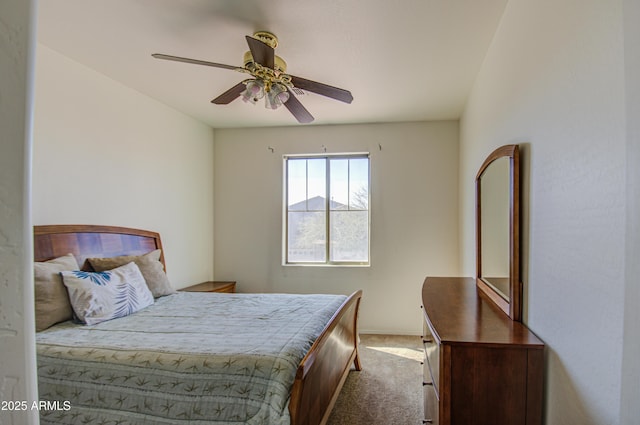 bedroom featuring a ceiling fan and carpet flooring