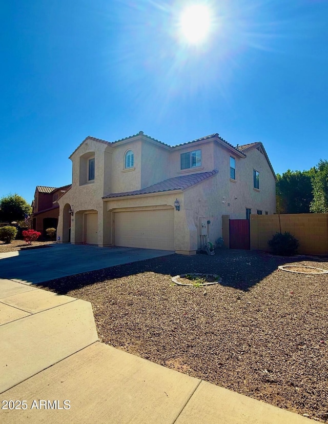 view of front of property featuring a garage