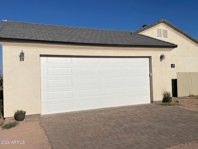 view of garage