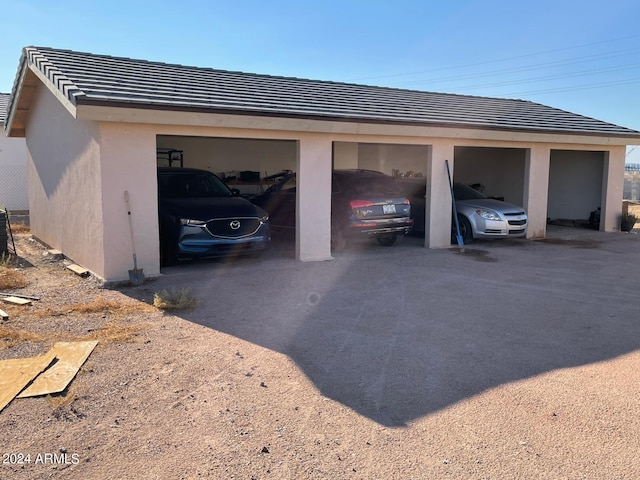 view of garage