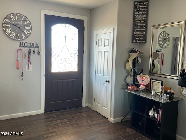 foyer featuring dark hardwood / wood-style floors