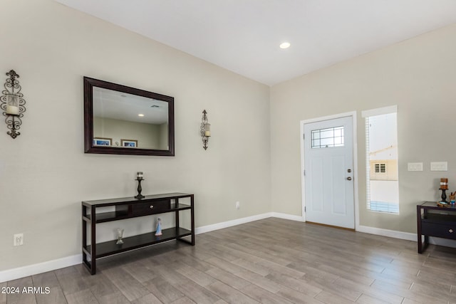 foyer with hardwood / wood-style floors