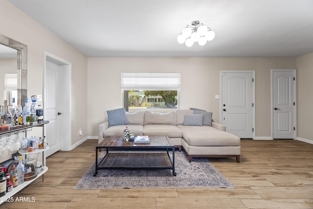 6819 N 10th Pl, Phoenix, AZ 85014 - living area with wood finished floors and baseboards