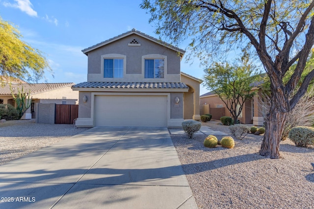 view of front facade with a garage