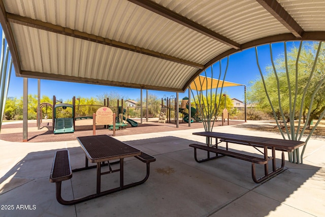 view of property's community featuring a playground