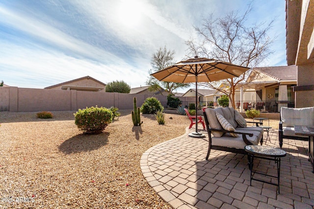 view of patio / terrace with an outdoor hangout area