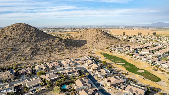 bird's eye view with a mountain view