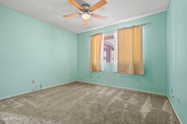 3747 W Aire Libre Ave, Phoenix, AZ 85053 - carpeted spare room with a textured ceiling, ceiling fan, and baseboards