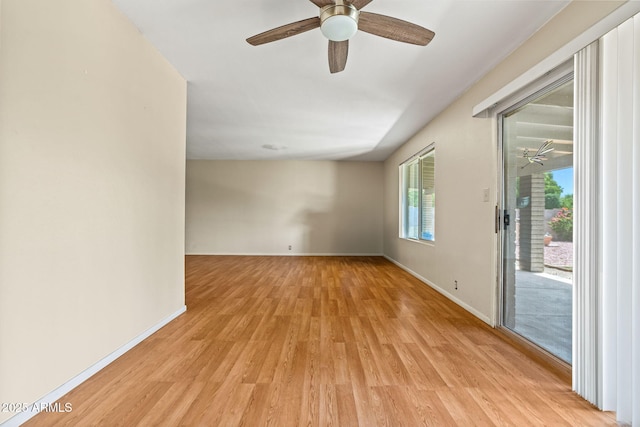 3747 W Aire Libre Ave, Phoenix, AZ 85053 - spare room with light wood-type flooring, baseboards, and ceiling fan