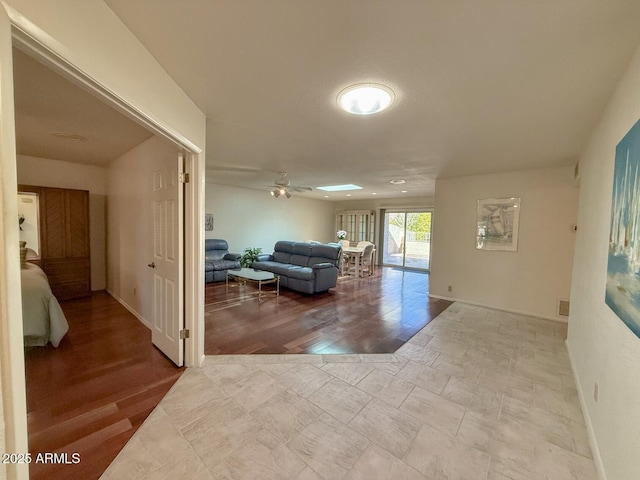 corridor featuring light hardwood / wood-style flooring