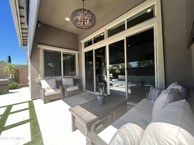 view of patio featuring an outdoor living space