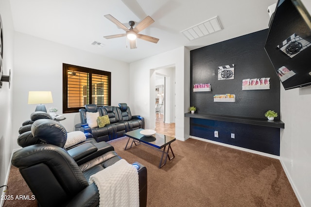 20546 W Summit Pl, Buckeye, AZ 85396 - living area with carpet, a ceiling fan, and baseboards