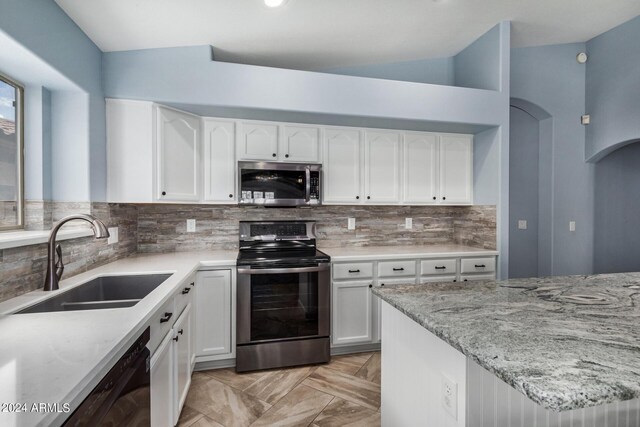 kitchen with stainless steel fridge with ice dispenser, dishwashing machine, vaulted ceiling, parquet floors, and wine cooler