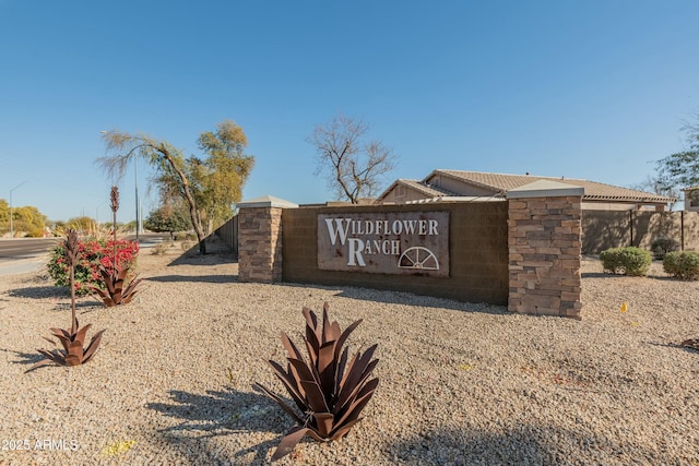 view of community sign