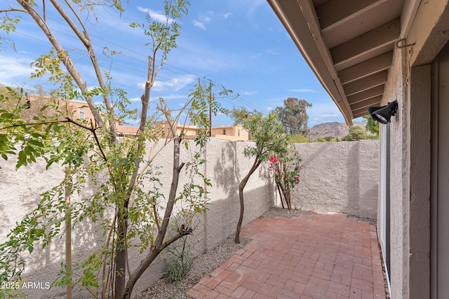 view of patio with a fenced backyard