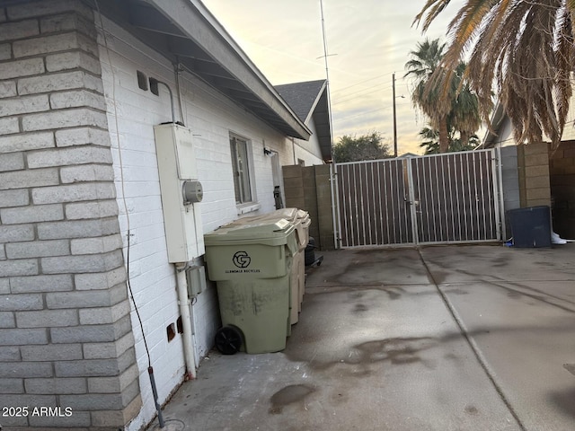 view of property exterior at dusk