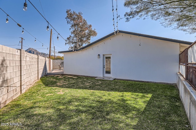 rear view of property with a yard