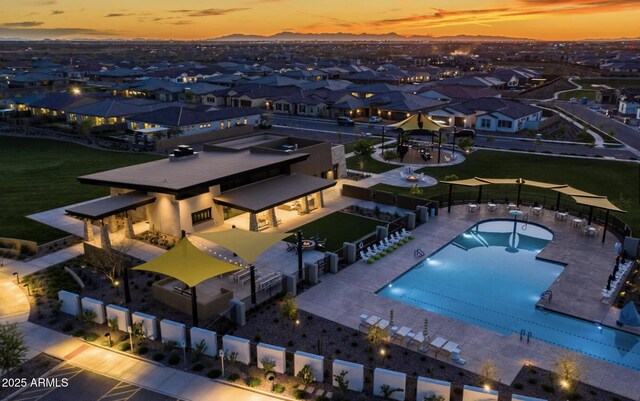 10322 E Topaz Ave, Mesa, AZ 85212 - aerial view at dusk of a residential view