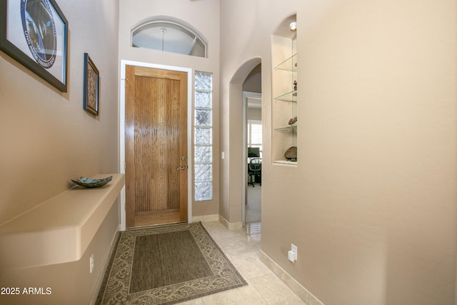 view of tiled foyer entrance