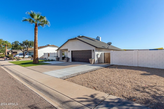 view of front of house with a garage